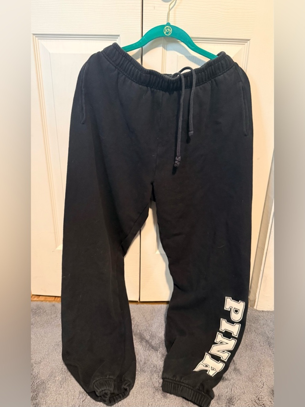 PINK Victoria's Secret Black Logo Jogger Sweatpants